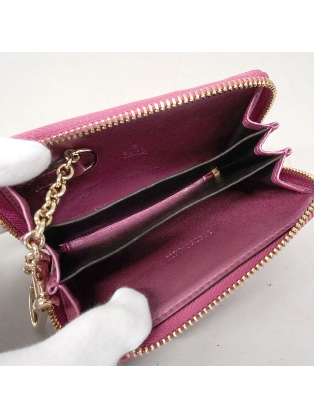 Gucci Coin Purse Guccissima Leather Pink Champagne Gold - Picture 4 of 9